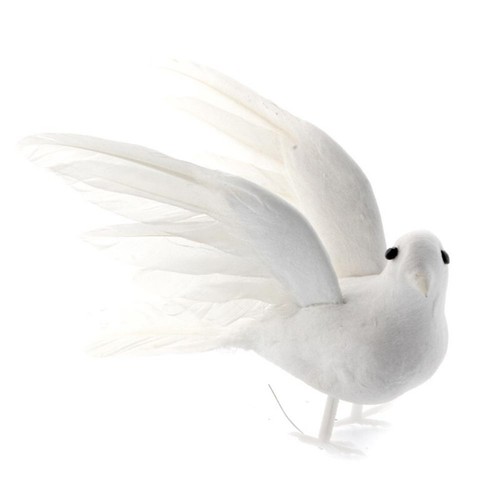 Flying white doves 12cm long - doves,