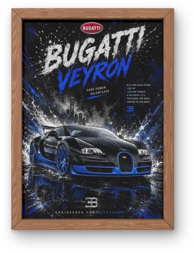 Bugatti veyron poster print - poster, a4