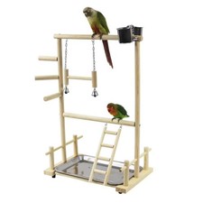 55cm Parrot Playstand Bird Play Stand Cockatiel Playground Wood Perch Gym Toys !