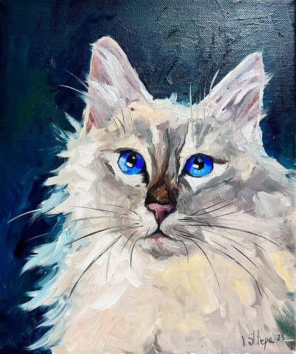 Original oil painting burmese - oil,