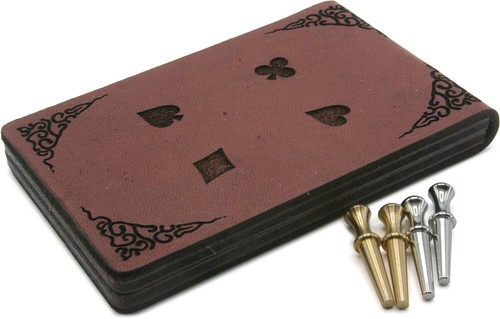 Leather and mahogany cribbage - leather,