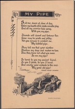 Edward Hersey Richards poem card "My Pipe" 1938