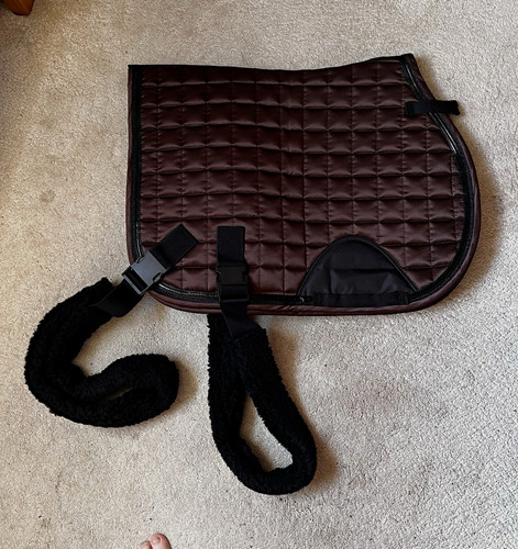 Quilted saddle pad numnah with - quilted,