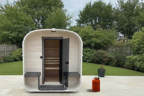 Outdoor cube sauna - outdoor, gas