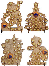 Christmas Advent Calendar Reusable Wooden For Ferrero Rocher & Chocolate Orange