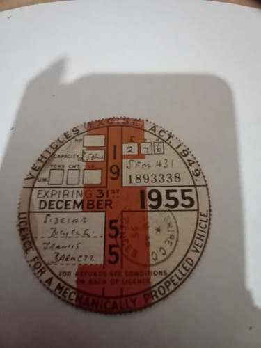 1955 vintage tax - vintage,