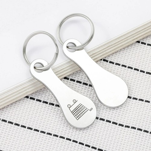 Trolley coin keyring - coin, removable