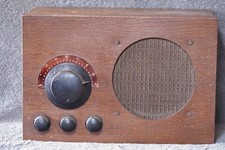 Vintage Antique Rare 1930's Magnum 3-Valve Braille Radio Wooden Cased Tube