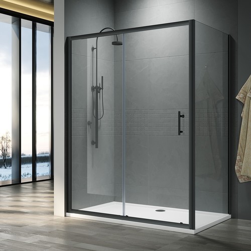Black frame shower enclosure - black,