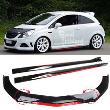 For Vauxhall Corsa D E VXR Gloss Front Bumper Lip Spoiler Splitter + Side Skirts
