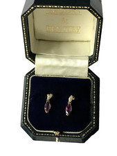 Amethyst Diamond Earrings 9ct