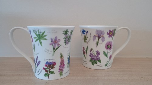 Pair dunoon florabunda cups - pair,