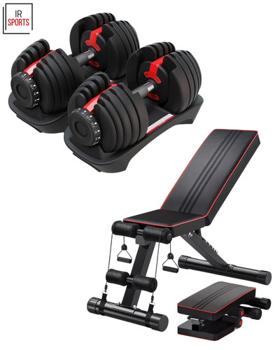 Adjustable dumbbells 40kg set - adjustable,