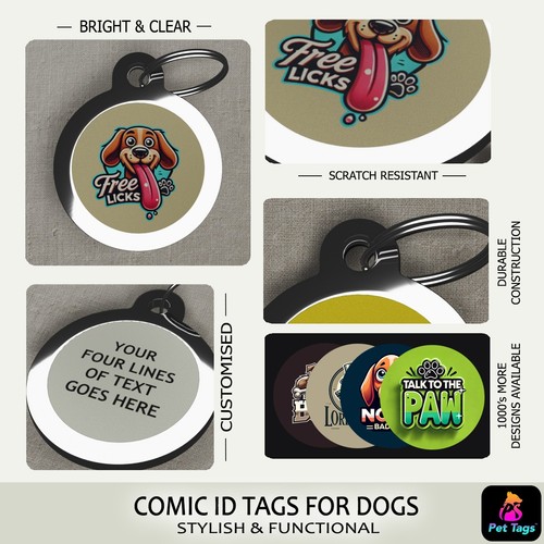 Engraved pet tags for dogs - id,