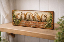 Barn owl wall art wooden - barn,