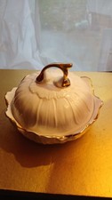 Vintage Staffordshire Butter Dish Charmaine Elizabethan Design 13x12cm