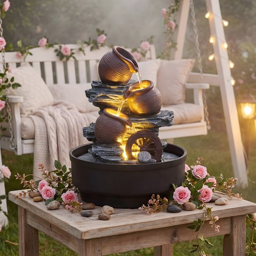 Tabletop water fountain with - tabletop,