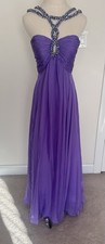 Sherri Hill Long Purple Prom Dress Sz 4 Evening Gown PROM Beaded Top Pageant
