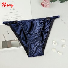 Women Pure Silk Satin Panties Lingerie Low Waist Sexy Knickers Briefs Underwear