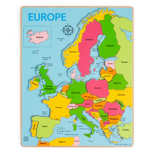 Bigjigs Toys Europe World Map Puzzle Wooden Jigsaw Puzzles For Kids