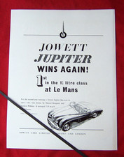 JOWETT JUPITER LE MANS 24 HOURS SUCCESS 1951 ORIGINAL VINTAGE ADVERT