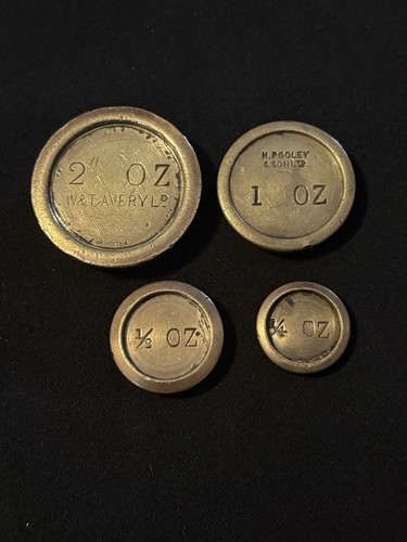 Antique brass scale - antique, weights