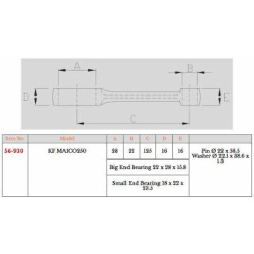 Connecting rod kit maico 250 - kit,
