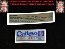 OPTIMUS STOVE 8R REPLACEMENT DECAL STICKERS KEROSENE STOVE PRIMUS STOVE