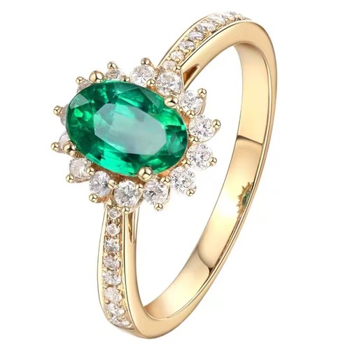 Gold plated 10mm - 10mm, emerald