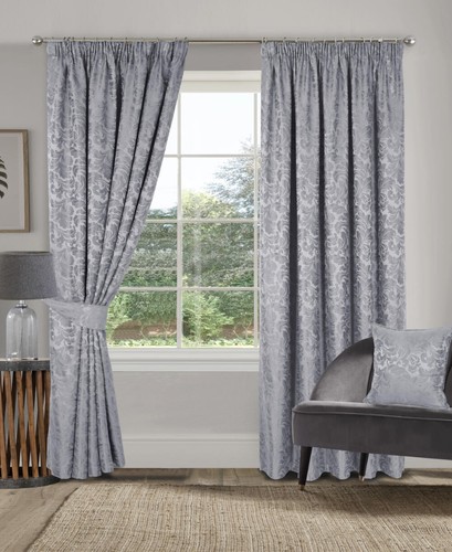 Lined pencil pleat grey - lined,