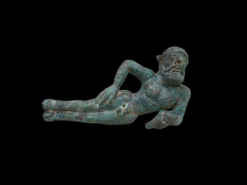 Ancient greek bronze satyr - ancient,