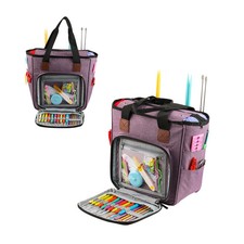 DIY Sewing Kit Craft Bag Knitting Tote Yarn Storage Crochet Hooks Needles Holder