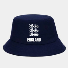 Adult  Navy blue England Football, Cricket  Bucket Hat 3 Lions .fast post