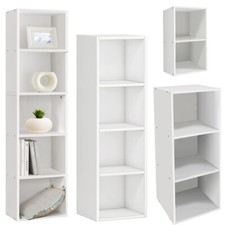 Cube Storage Unit 2 3 4 5 Tier Cabinet Bookcase Display Shelves Chipboard White
