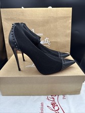 Christian Louboutin Dovi Dova 100 Sock Ankle Boot Maille Tricot Black Uk 7 Eu 40