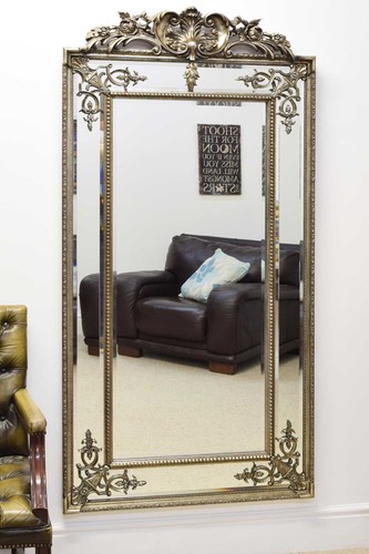 Large mirror silver ornate - mirror,