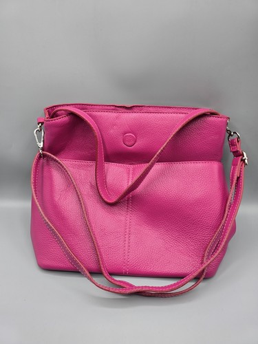 Genuine bright pink leather - bright,