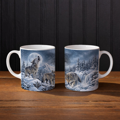 Wolf mug 11oz - wolf, winter