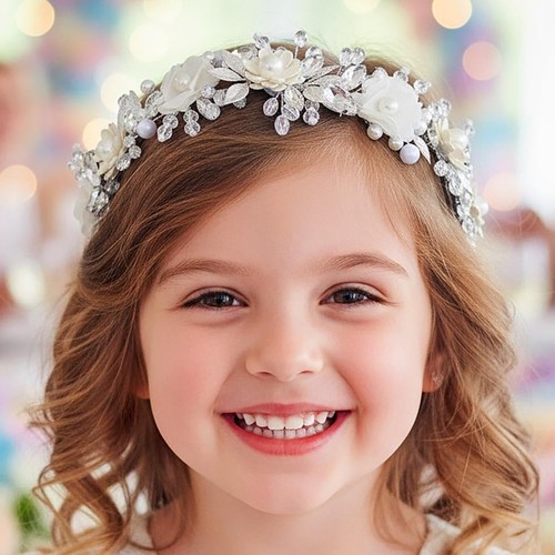 Flower girl headpiece ivory - flower,