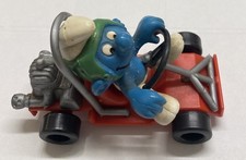 Vintage Smurf Go-Kart Figure