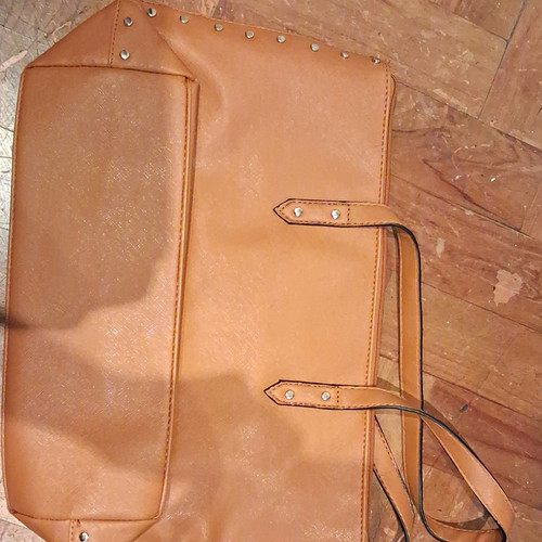 Brown leather duffle holdall - brown,
