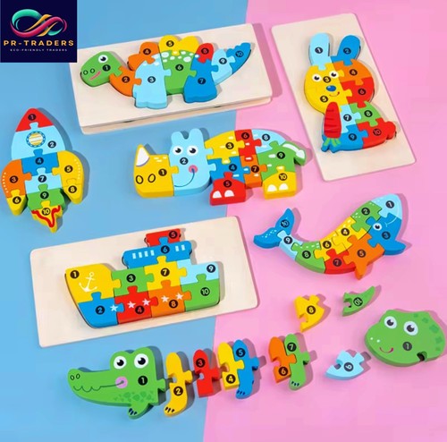 Wooden elephant numbers jigsaw - numbers,