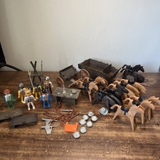 Vintage Playmobil Western wagons & horses + Knights Accessories Bundle 1974