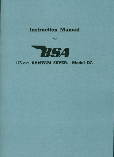 Bsa bantam manual 175 - bsa, d7