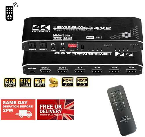 Hdmi matrix switch 4x2 - switch, 4x2,