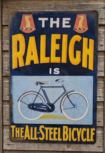 Raleigh bike metal - metal, sign