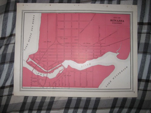 Antique 1909 menasha city - 1909,