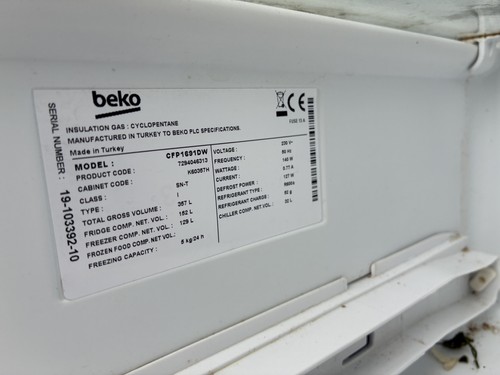 Beko cfp1691dw fridge freezer - cfp1691dw,