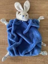 Kaloo - Dark Blue White Bunny Rabbit Velour Lovey Blankie 30cm