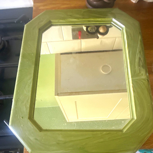 Octagonal wall mirror green - wall,